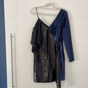 Asymmetric sequin dress. Diane con furstenberg. Size 6.